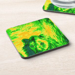 Dessous-de-verre Vintage vert Lion simba Hakunamatata Simba Marara