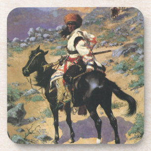 Dessous-de-verre Vintage Wild West, un trappeur indien par Remingto