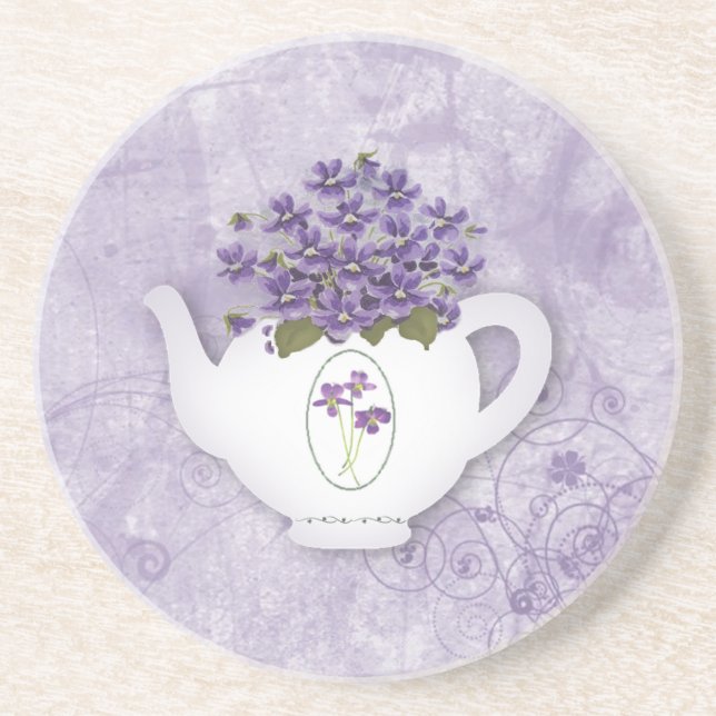 Dessous de verre violet de théière (Devant)