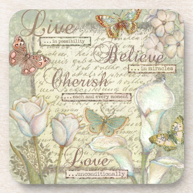 Dessous-de-verre Vivant croyez aiment (Devant)