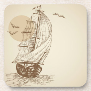 Dessous-de-verre Voilier vintage