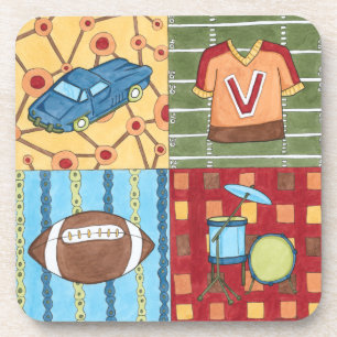 Dessous-de-verre Voiture, Jersey, Football et Kit Drum