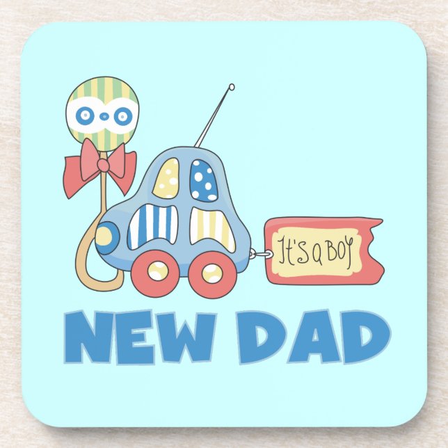 Dessous-de-verre Voiture Nouveau Papa C'est un garçon Cadeaux (Devant)