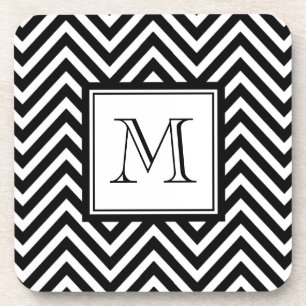 DESSOUS-DE-VERRE VOTRE MONOGRAMME, CHEVRON NOIR