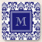 Votre monogramme, motif 2 de damassé de bleu