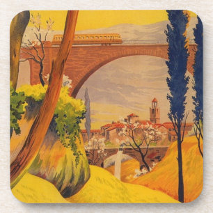 Dessous-de-verre Voyage ferroviaire vintage