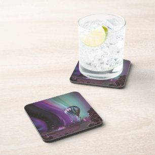 Dessous-de-verre Voyage sur Jupiter en montgolfière au milieu des a