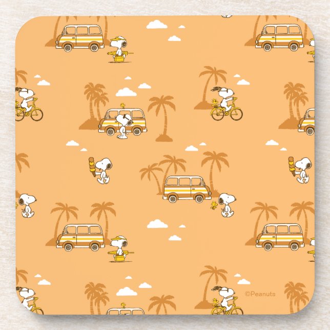 Dessous-de-verre Voyage sur route | Peanuts Snoopy Beach Motif (Devant)