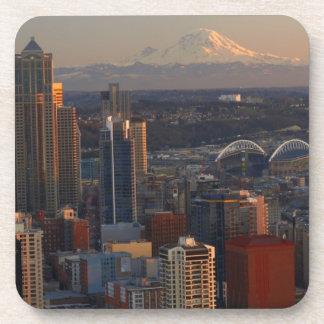 Dessous-de-verre Vue aérienne de l'horizon 2 de ville de Seattle