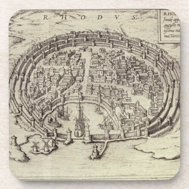 Dessous-de-verre Vue de Rhodes, du 'théâtre des villes principales (Devant)