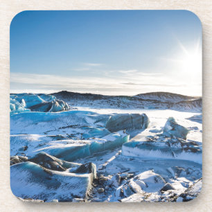 Dessous-de-verre Vue sur le lac glaciaire gelé