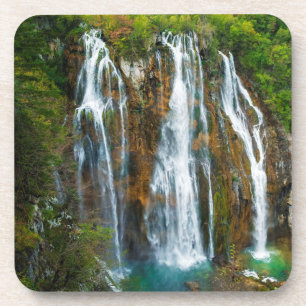 Dessous-de-verre Vue surélevée d'une cascade, Croatie