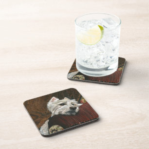 Dessous-de-verre Westie sur canapé