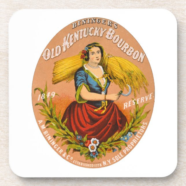 Dessous-de-verre Whiskey Advertising Étiquette, Vers 1860. (Devant)