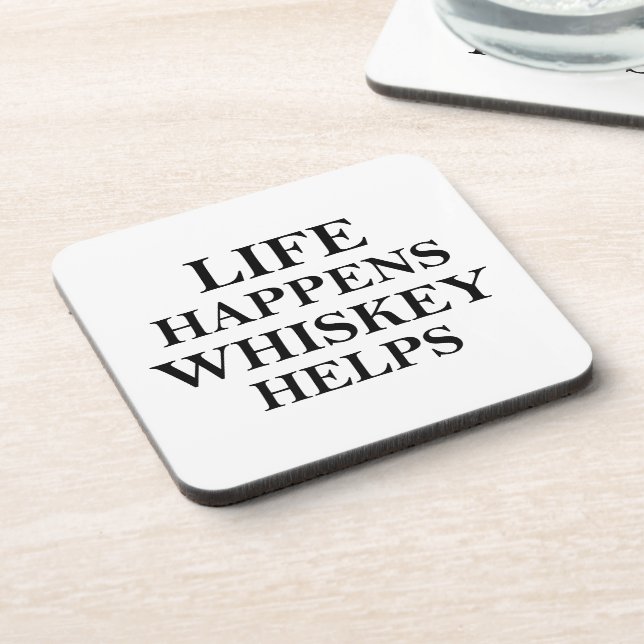 Dessous-de-verre Whiskey aide à drôles de paroles d'alcool (Côté gauche)
