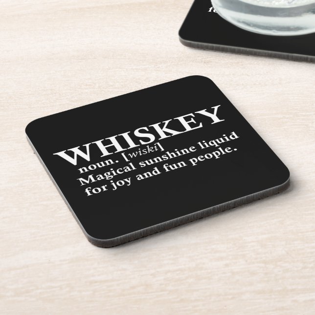 Dessous-de-verre Whiskey, définition citations amusantes pour boire (Côté gauche)