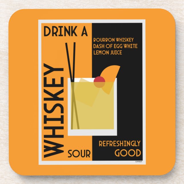 Dessous-de-verre Whiskey Sour Cocktail (Devant)