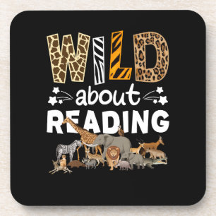 Dessous-de-verre Wild About Reading Books And Bookworm Library