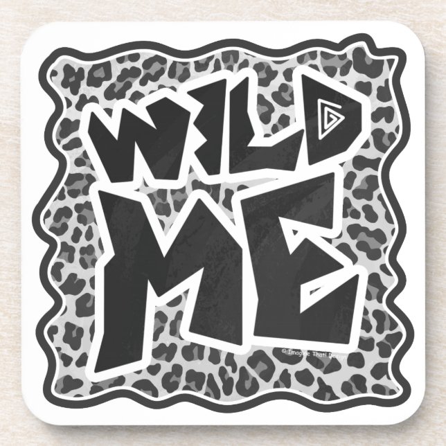 Dessous-de-verre Wild Me Leopard blanc et noir (Devant)