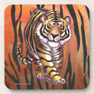 Dessous-de-verre Wild Me Tiger Hot orange et noir