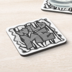 Dessous-de-verre Wild Me Tiger noir et blanc
