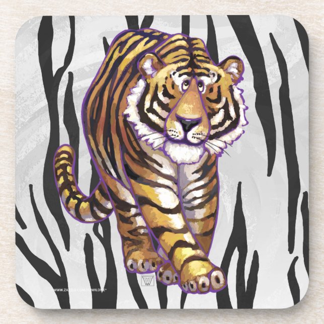 Dessous-de-verre Wild Me Tiger noir et blanc (Devant)