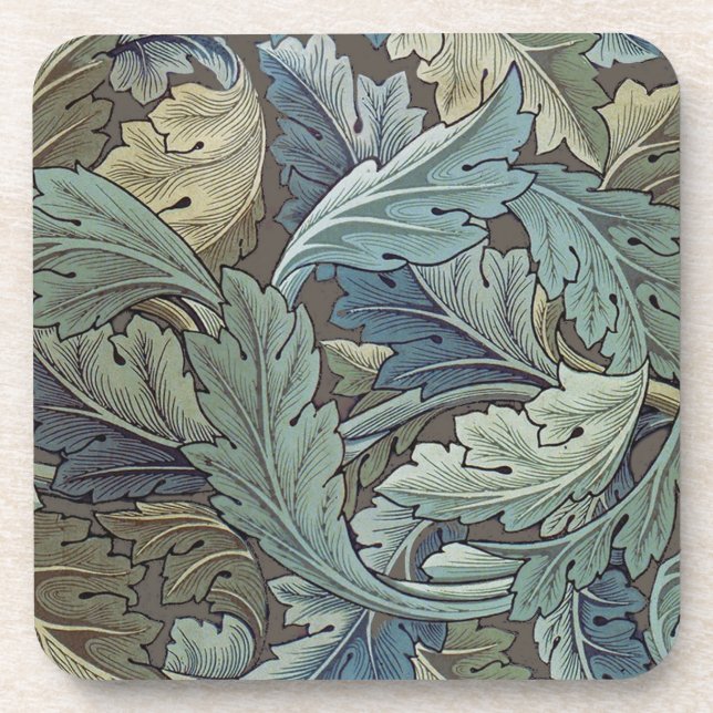 Dessous-de-verre William Morris Acanthus Sage Fleur Floral Botaniqu (Devant)