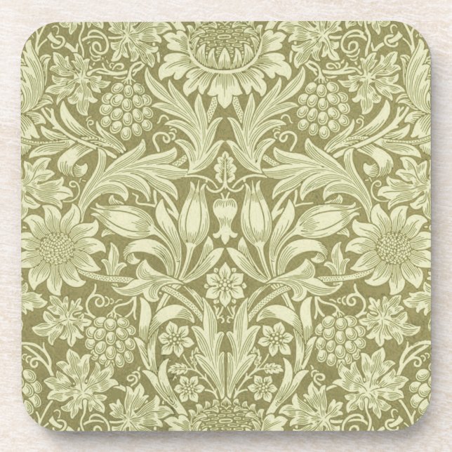 Dessous-de-verre William Morris Fleur verte tournesol (Devant)