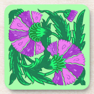 Dessous-de-verre William Morris Jacobean, Orchidée Violet et Vert