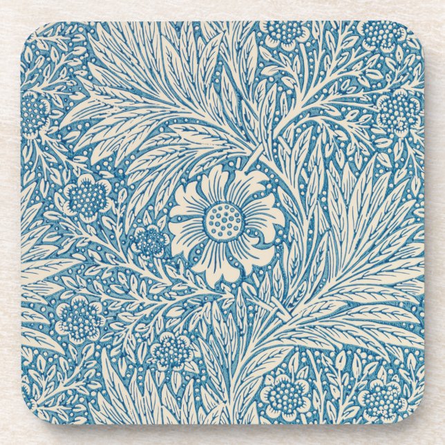 Dessous-de-verre William Morris - souci de bleu de Nouveau d'art (Devant)