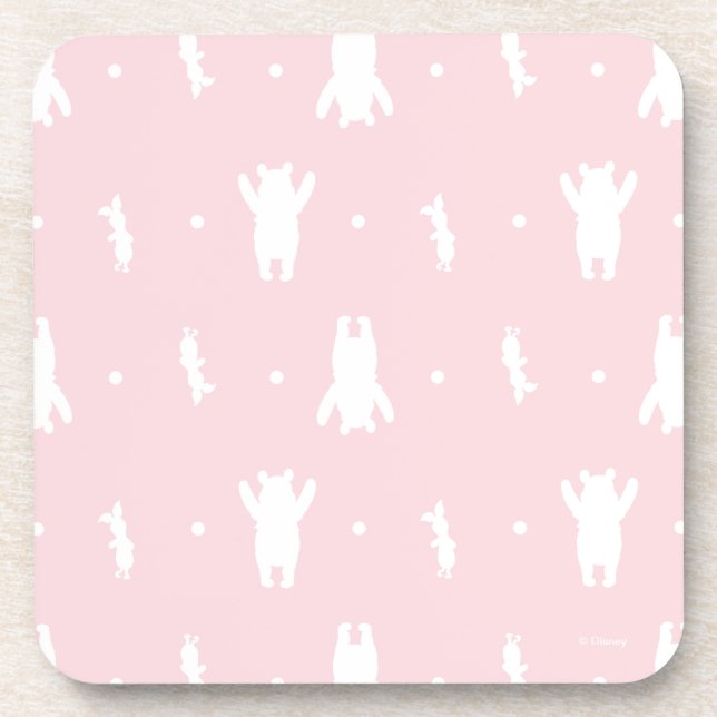 Dessous-de-verre Winnie l'Ooh | Pink Pastel Polka Dot Motif (Devant)