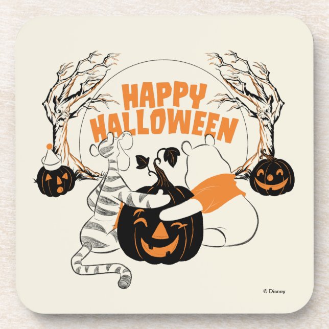 Dessous-de-verre Winnie l'Ourson et l'Eeyore | Bonne Halloween (Devant)