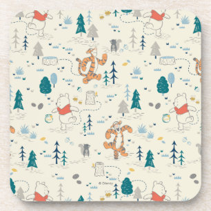 Dessous-de-verre Winnie l'Ourson Motif des animaux de forêt