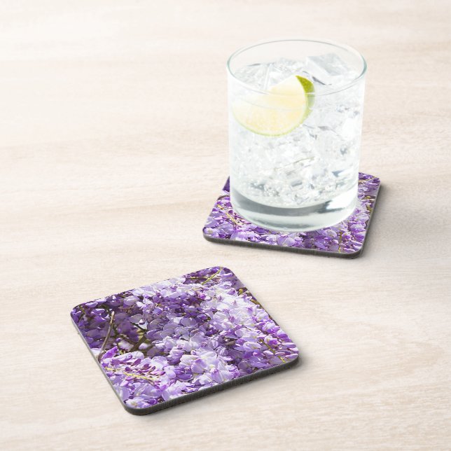 Dessous-de-verre Wisteria Violet Floral Blossom Tree Violet (Côté Droit)