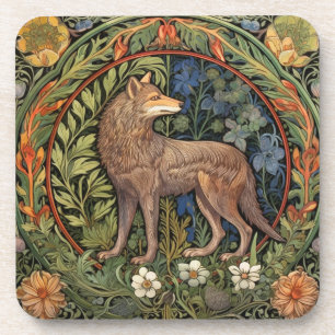 Dessous-de-verre Wolf dans la forêt Art nouveau