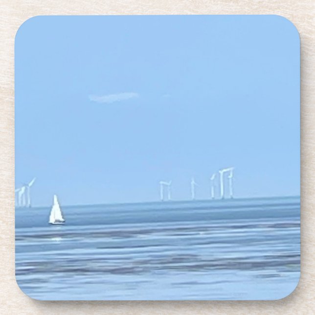 Dessous-de-verre Yacht blanc et mer paisible (Devant)