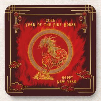 Dessous-de-verre Year of the Fire Horse , Happy Lunar New Year