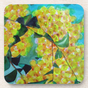 Dessous-de-verre Yellow Wattle native Australian flower art