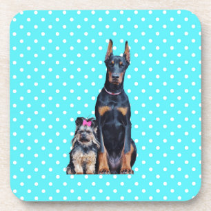 Dessous-de-verre Yorkshire Terrier Doberman Pois bleus