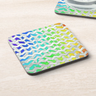 Dessous-de-verre Zebra Chevron Rainbow et White Print