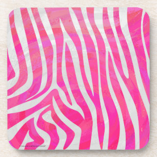 Dessous-de-verre Zebra Hot Pink et White Print