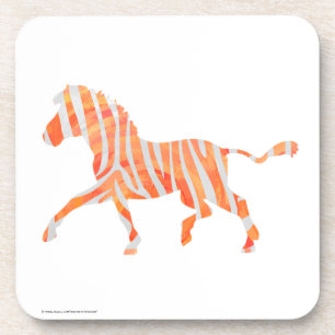 Dessous-de-verre Zebra Orange et Silhouette blanche