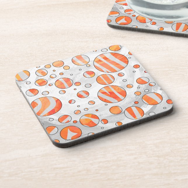 Dessous-de-verre Zebra Orange et White Polka Dot (Côté gauche)