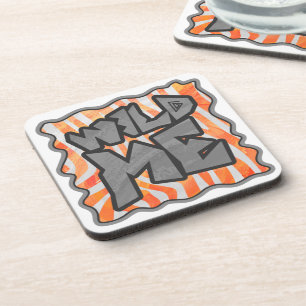 Dessous-de-verre Zebra Orange et White Wild Me