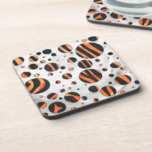 Dessous-de-verre Zebra Pois noirs et orange