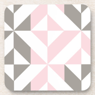 Dessous-de-verre ZigZag géométrique rose et argent