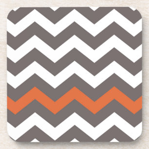 Dessous-de-verre Zigzag Gris Avec Orange Grillé