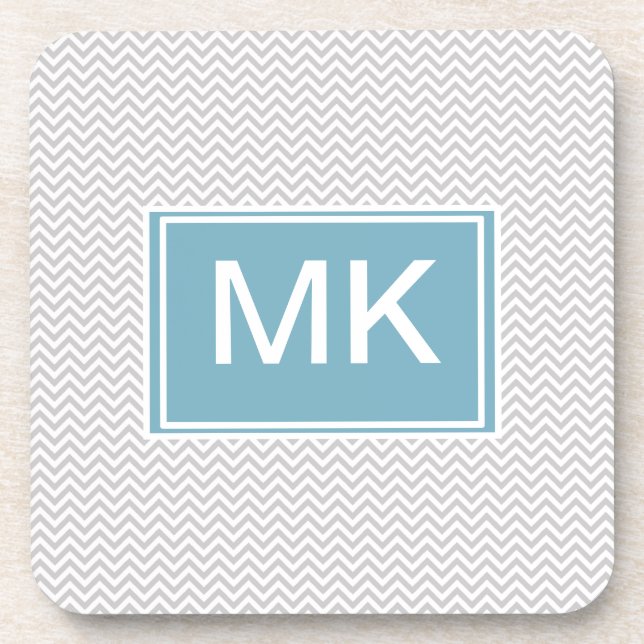 Dessous-de-verre ZigZag gris simple (Devant)