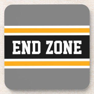 Dessous-de-verre ZONE DE FIN Sportive Gris Jaune Noir Stripes Footb