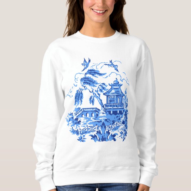 Dessus bleu de sweatshirt de conception de la (Devant)
